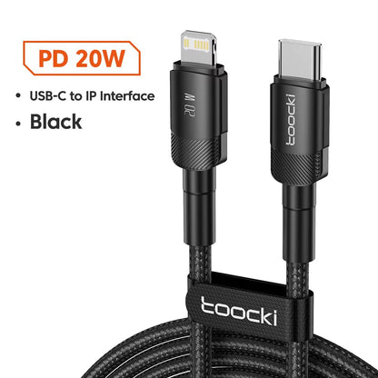 USB Type-C Fast Charging Cable for iPhone 15/14/13/12/11, Huawei P40/P30, Realme, Oppo, OnePlus, and Power Banks