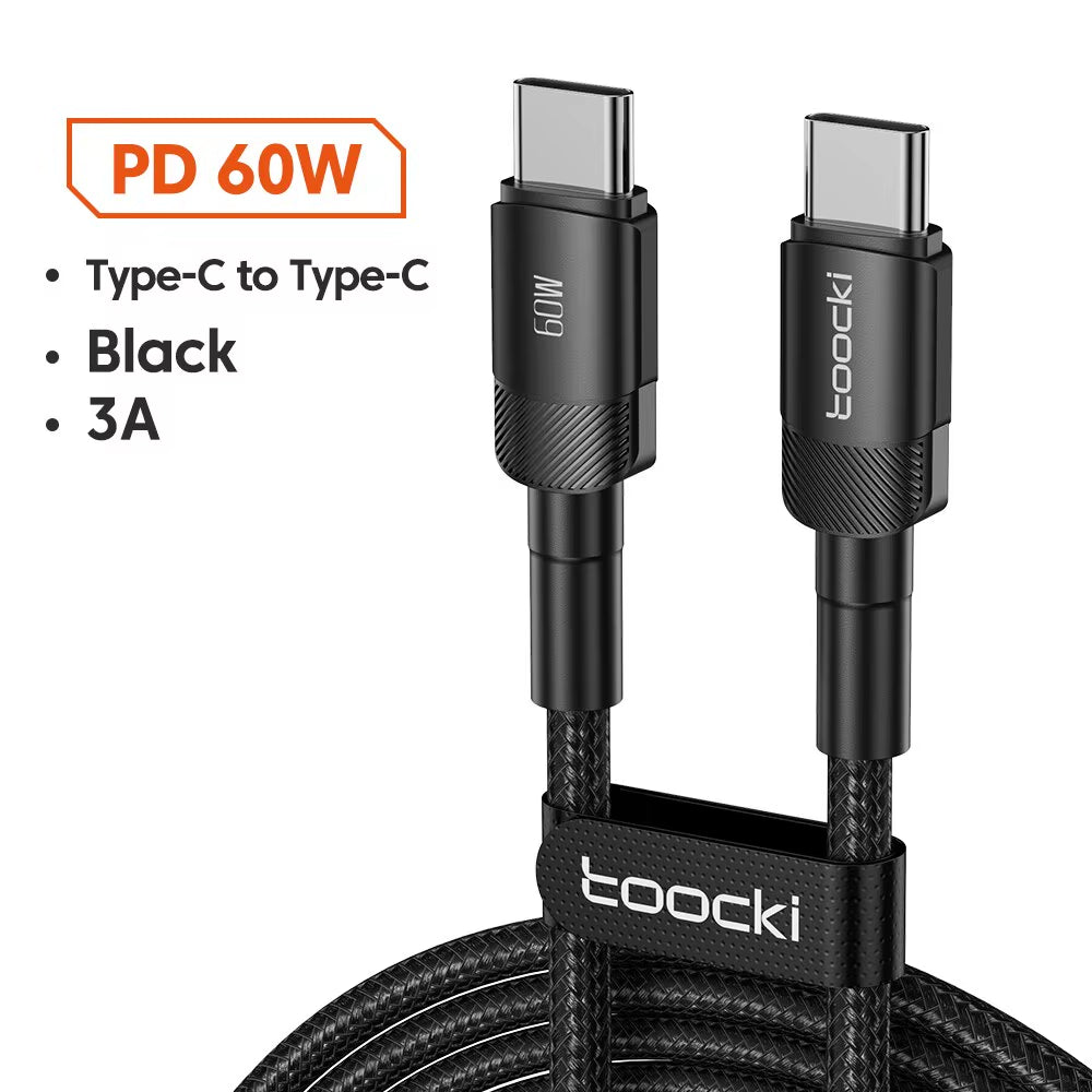 USB Type-C Fast Charging Cable for iPhone 15/14/13/12/11, Huawei P40/P30, Realme, Oppo, OnePlus, and Power Banks