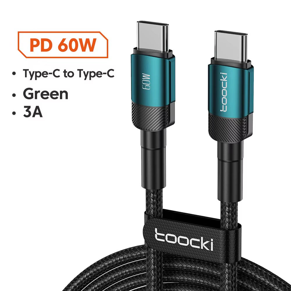 USB Type-C Fast Charging Cable for iPhone 15/14/13/12/11, Huawei P40/P30, Realme, Oppo, OnePlus, and Power Banks