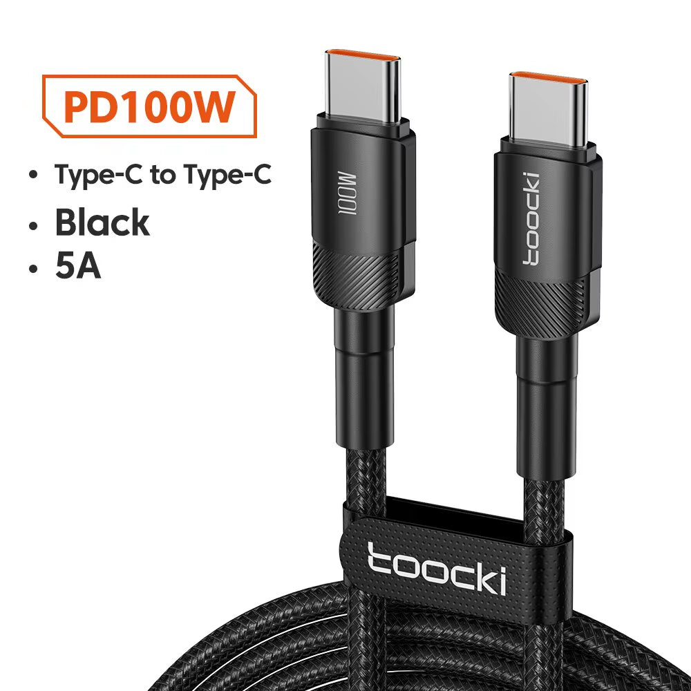 USB Type-C Fast Charging Cable for iPhone 15/14/13/12/11, Huawei P40/P30, Realme, Oppo, OnePlus, and Power Banks