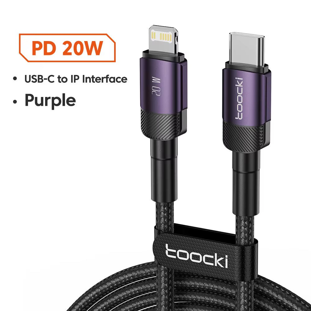 USB Type-C Fast Charging Cable for iPhone 15/14/13/12/11, Huawei P40/P30, Realme, Oppo, OnePlus, and Power Banks