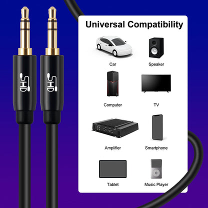 Aux Cable, 3.5Mm Audio Cable Aux for Car Auxiliary Audio Stereo Cable 3.5Mm Cord Premium Sound Dual Shielded with Gold Plated Connectors-50Feet